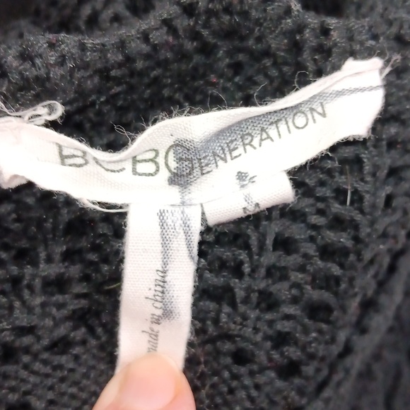 BCBGeneration Black Long Sleeve Crochet Dress - Picture 5 of 6